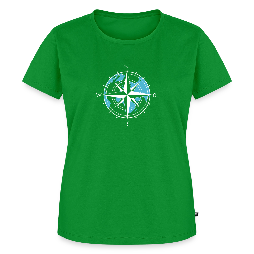 Damen Premium Bio T-Shirt - Kompass (weiss) - Grün