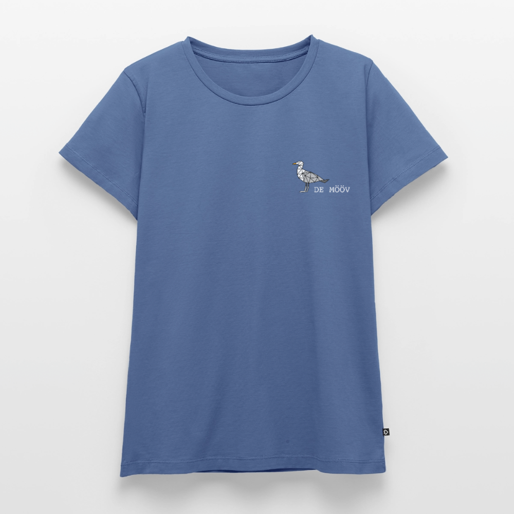 Damen Premium Bio T-Shirt - de Mööv (weiss) - Taubenblau