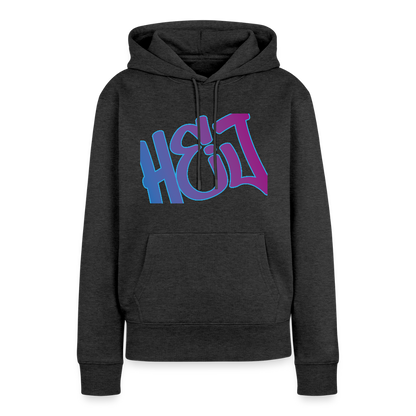 Damen Premium Hoodie - Hej - Anthrazit meliert