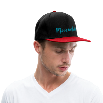 Snapback Cap - Meerverliebt - Schwarz/Rot