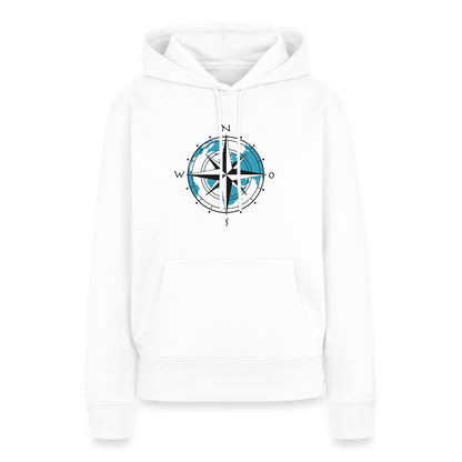 Damen Premium Hoodie - Kompass - Weiß