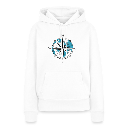 Damen Premium Hoodie - Kompass - Weiß