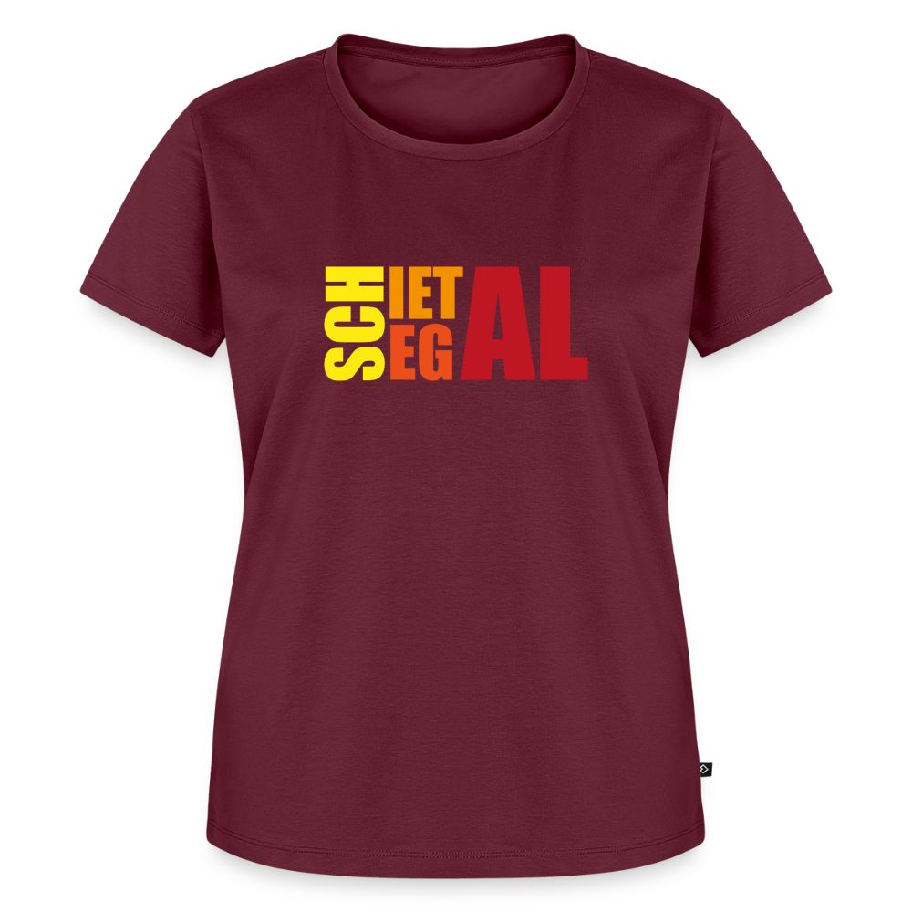 Damen Premium Bio T-Shirt - Schietegal - Burgunderrot