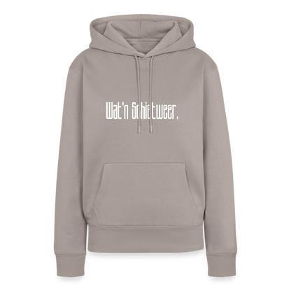 Damen Premium Hoodie - wat'n Schietweer (weiss) - Taupe