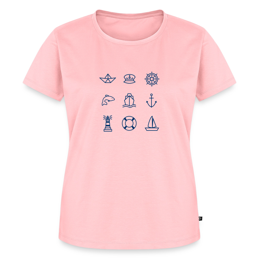 Damen Premium Bio T-Shirt - Nautik Doodles - Rosa