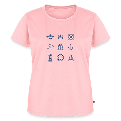 Damen Premium Bio T-Shirt - Nautik Doodles - Rosa