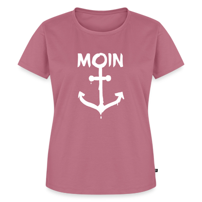 Damen Premium Bio T-Shirt - Moin Anker (weiss) - Mauve