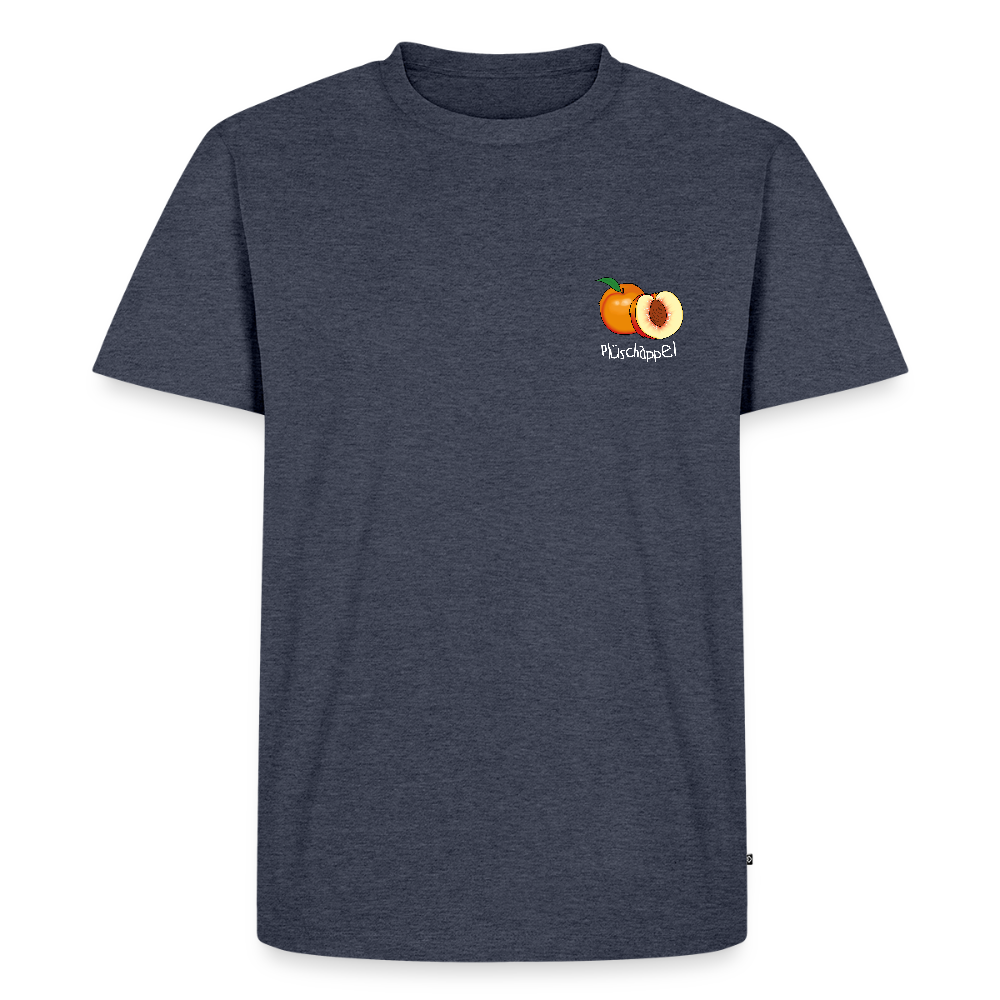 Herren Premium Bio T-Shirt - Plüschappel (weiss) - Jeansblau 