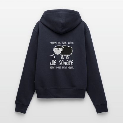 Damen Premium Kapuzenjacke - Schaf (weiss) - Navy