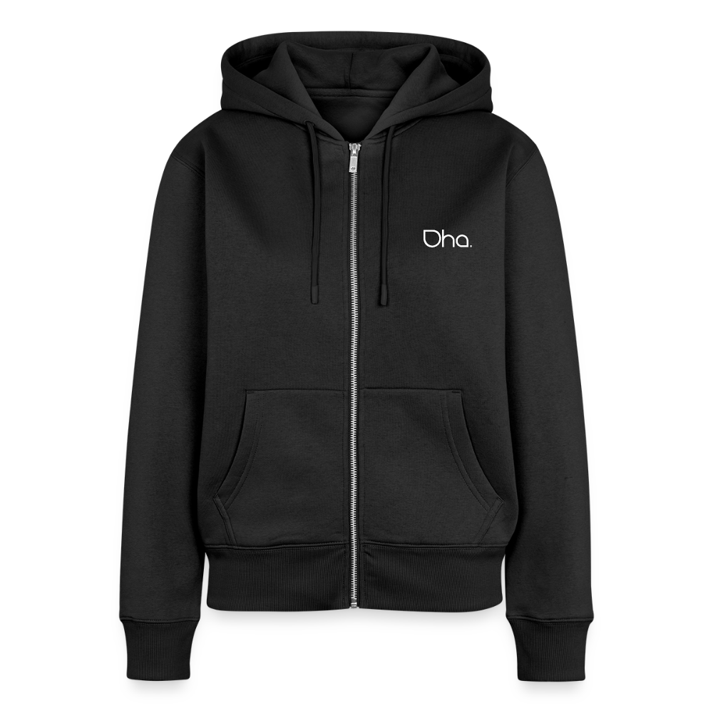 Oha (weiß) - Damen Premium Kapuzenjacke - Schwarz