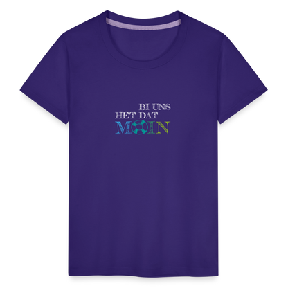 Kinder Premium T-Shirt - Bi uns het dat Moin (weiss) - Lila