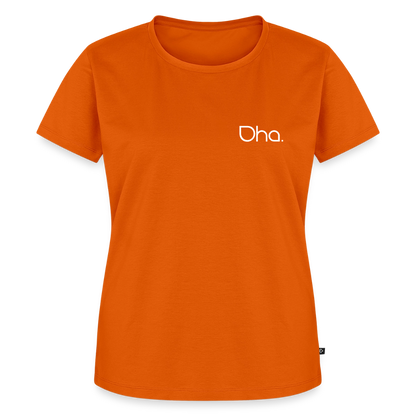 Oha (weiß) - Damen Premium Bio T-Shirt - Orange 