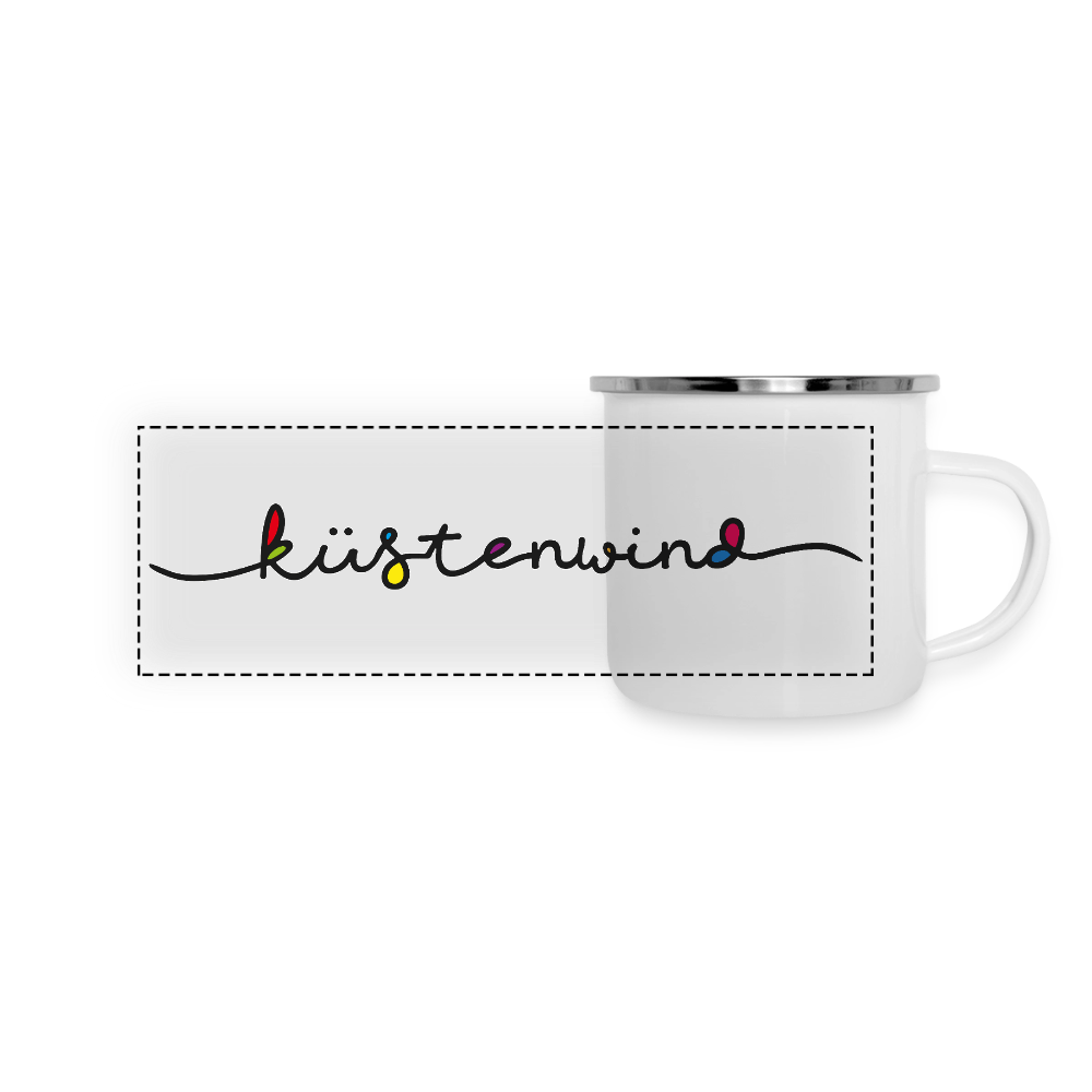 Küstenwind - Panorama Emaille-Tasse - Weiß