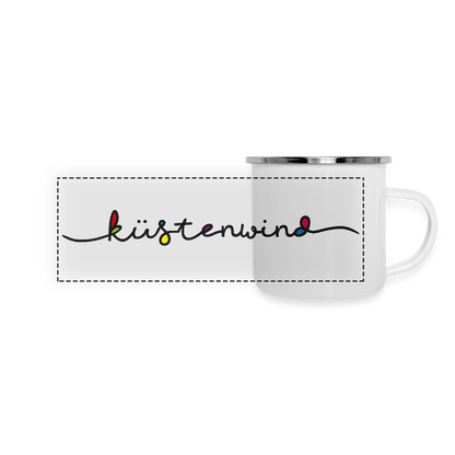 Küstenwind - Panorama Emaille-Tasse - Weiß