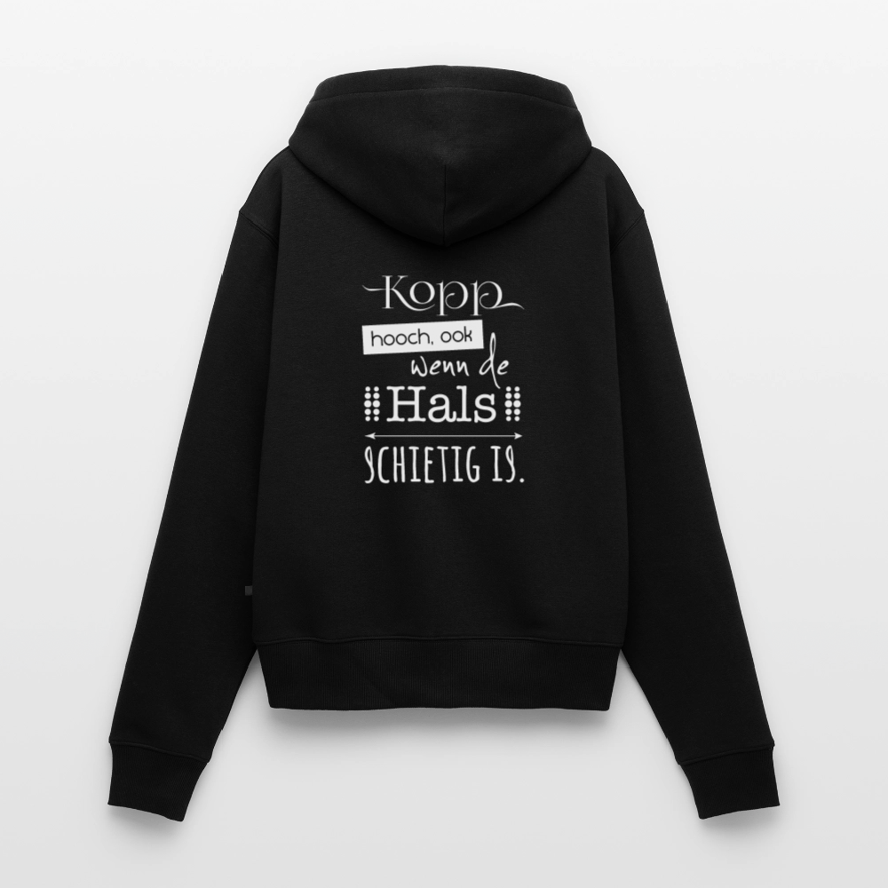 Frauen Premium Kapuzenjacke - Kopp hooch (weiss) - Schwarz