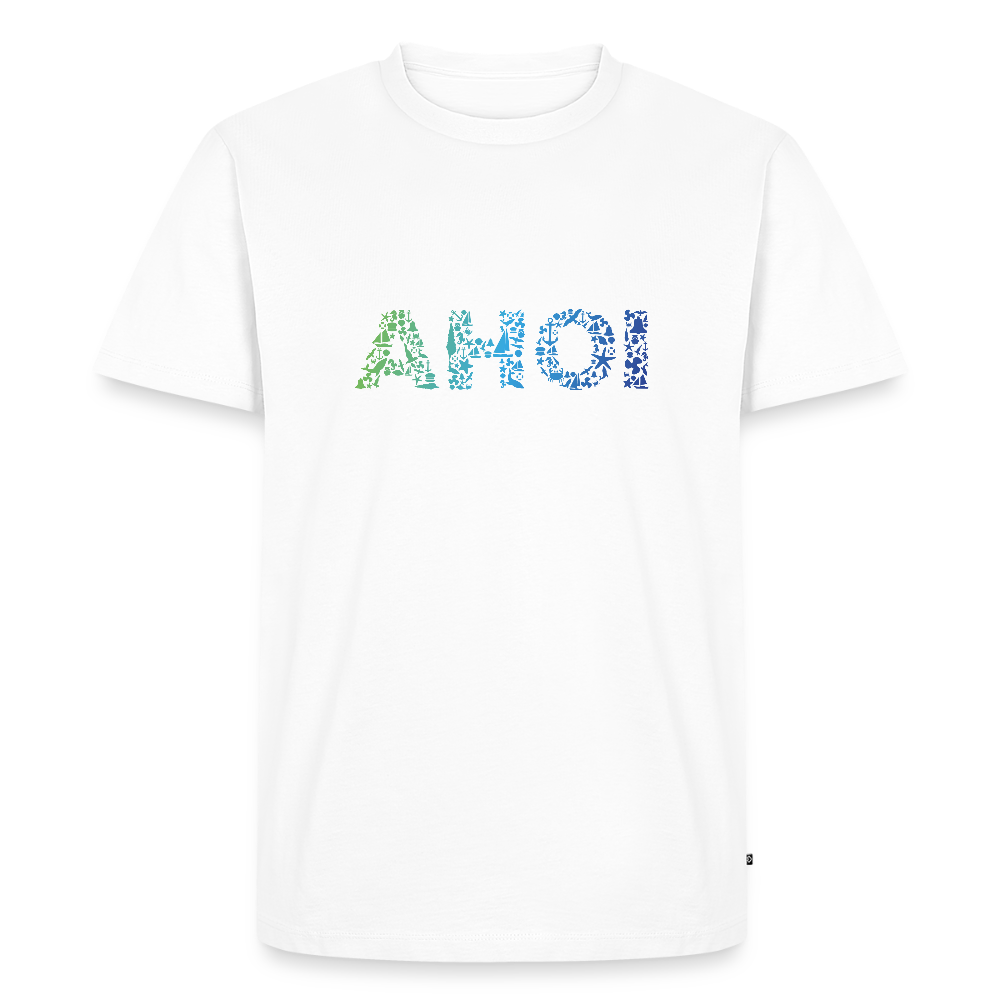 Herren Premium Bio T-Shirt - Ahoi doodles - Weiß
