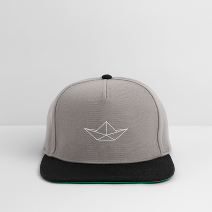Snapback Cap - Origami Boot (weiss) - Graphit/Schwarz