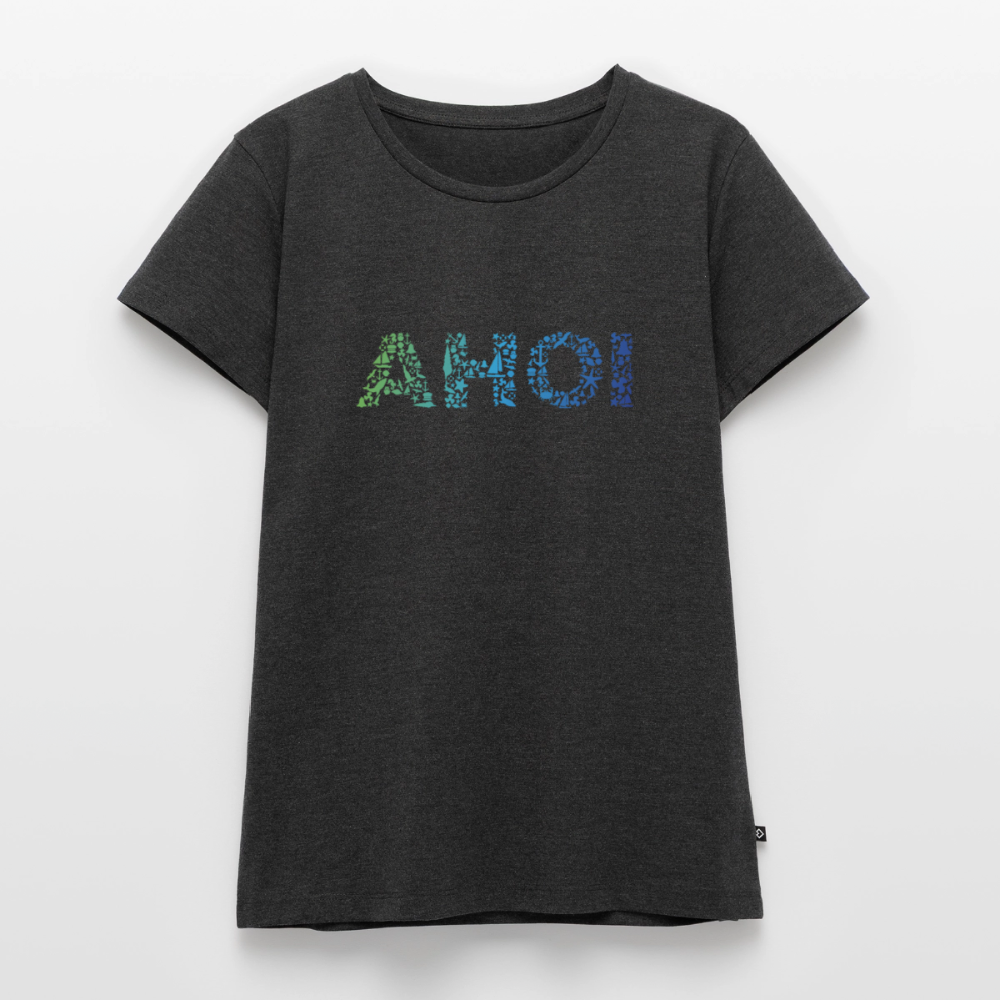 Damen Premium Bio T-Shirt - Ahoi doodles - Anthrazit meliert