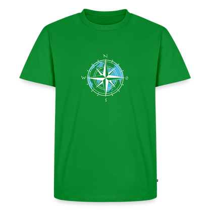 Herren Premium Bio T-Shirt - Kompass (weiss) - Grün