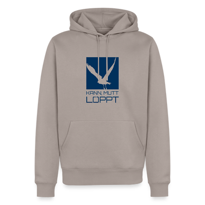 Herren Premium Hoodie - kann, mutt, löppt - Taupe