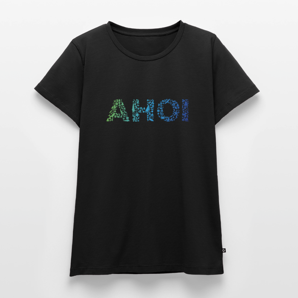 Damen Premium Bio T-Shirt - Ahoi doodles - Schwarz