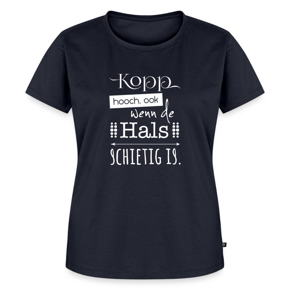 Damen Premium Bio T-Shirt - Kopp hooch (weiss) - Navy