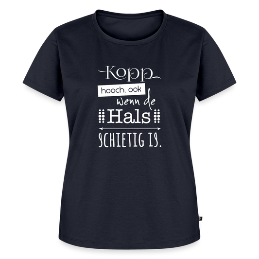 Damen Premium Bio T-Shirt - Kopp hooch (weiss) - Navy