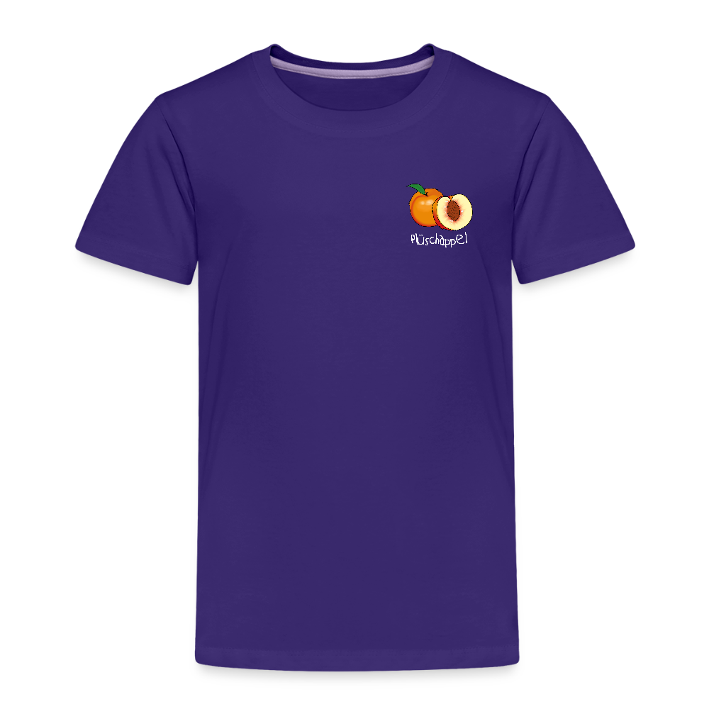 Kinder Premium T-Shirt - Plüschappel (weiss) - Lila