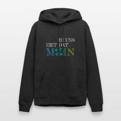 Herren Premium Hoodie- Bi uns het dat Moin (weiss) - Anthrazit meliert