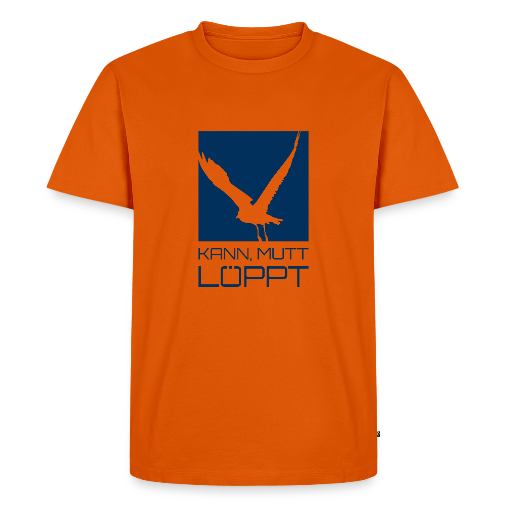 Herren Premium Bio T-Shirt - kann, mutt, löppt - Orange 