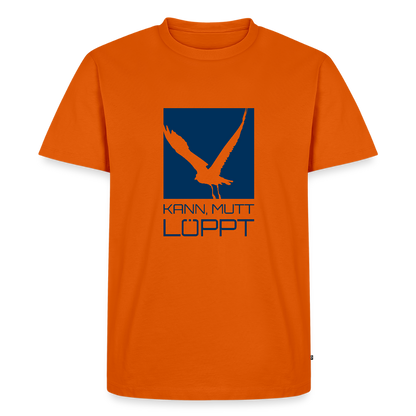 Herren Premium Bio T-Shirt - kann, mutt, löppt - Orange 
