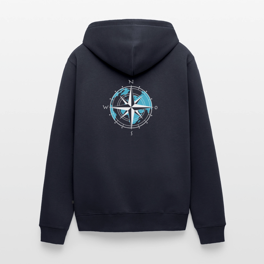 Herren Premium Kapuzenjacke - Kompass (weiss) - Navy