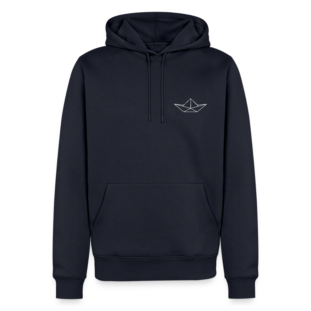 Herren Premium Hoodie - Origami Boot (weiss) - Navy
