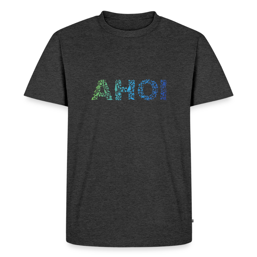 Herren Premium Bio T-Shirt - Ahoi doodles - Anthrazit meliert