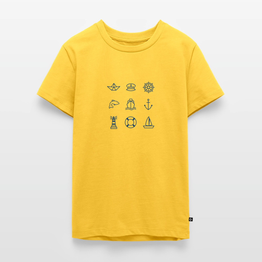 Teenager Premium T-Shirt - Nautik Doodles - Gelb