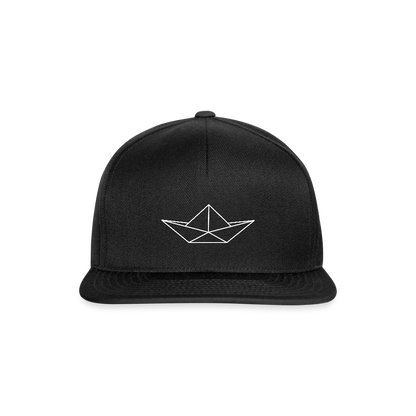Snapback Cap - Origami Boot (weiss) - Schwarz/Schwarz