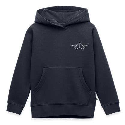 Kinder Premium Hoodie - Origami Boot (weiss) - Navy