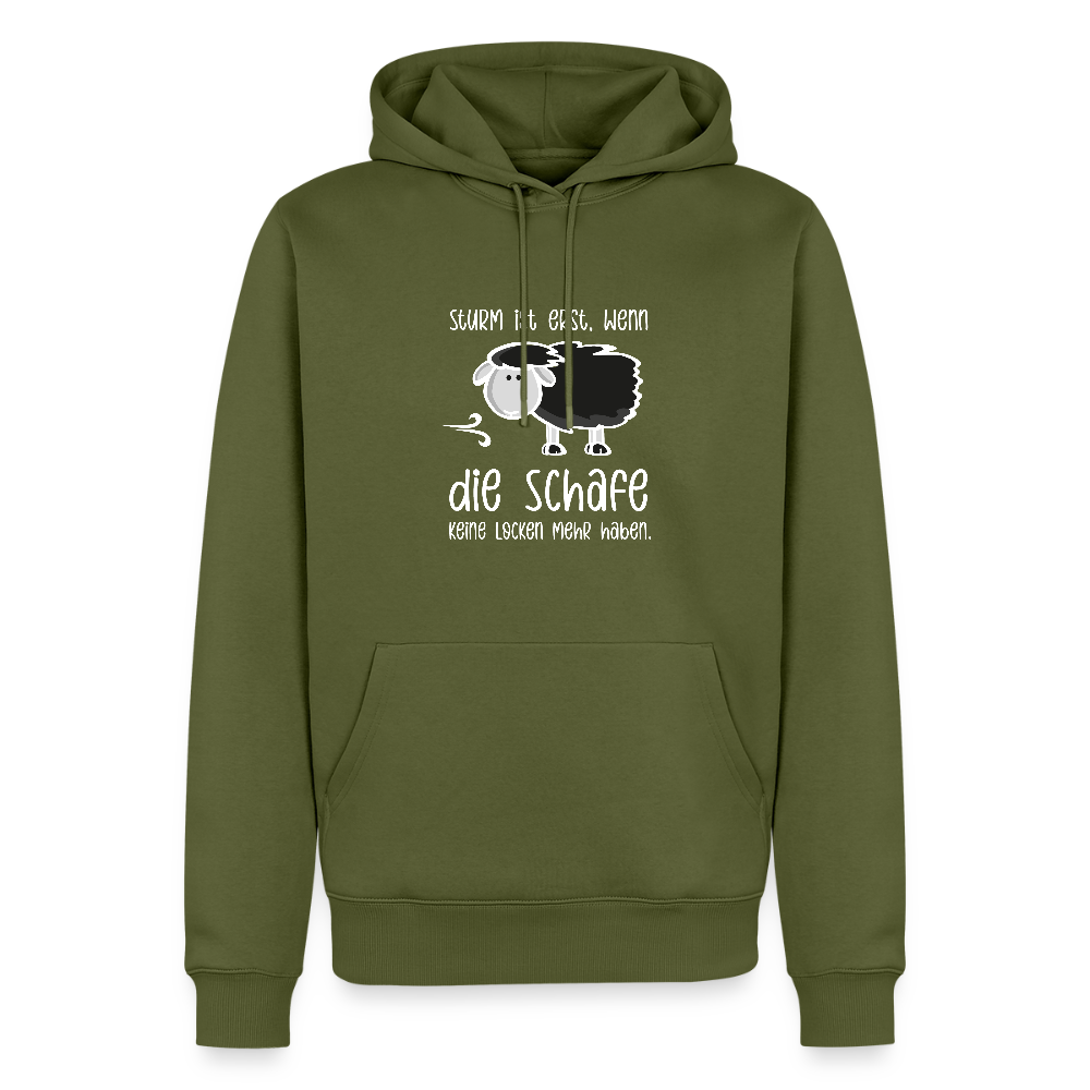 Herren Premium Hoodie - Schaf (weiss) - Khaki