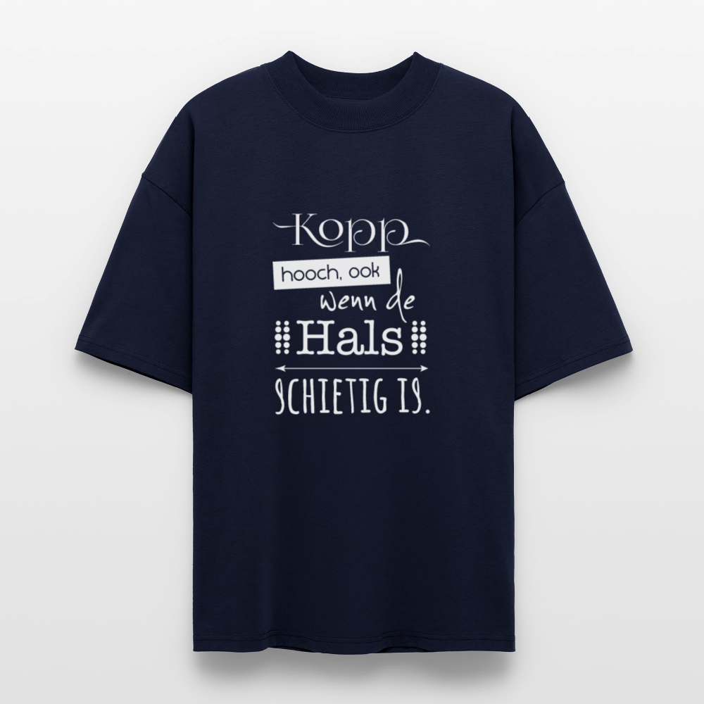 Unisex Oversize Bio-T-Shirt - Kopp hooch (weiss) - Navy