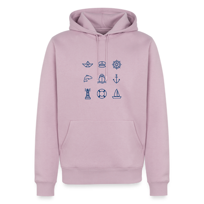 Herren Premium Hoodie - Nautik Doodles - Altrosa