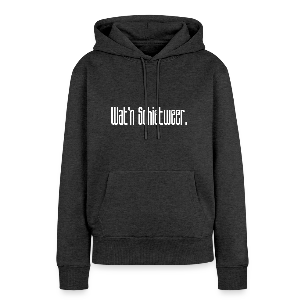 Damen Premium Hoodie - wat'n Schietweer (weiss) - Anthrazit meliert