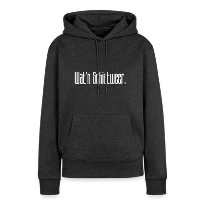 Damen Premium Hoodie - wat'n Schietweer (weiss) - Anthrazit meliert