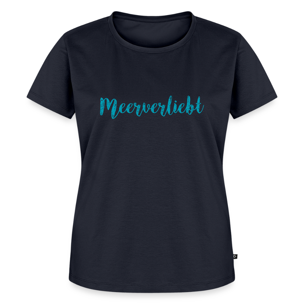 Damen Premium Bio T-Shirt - Meerverliebt - Navy