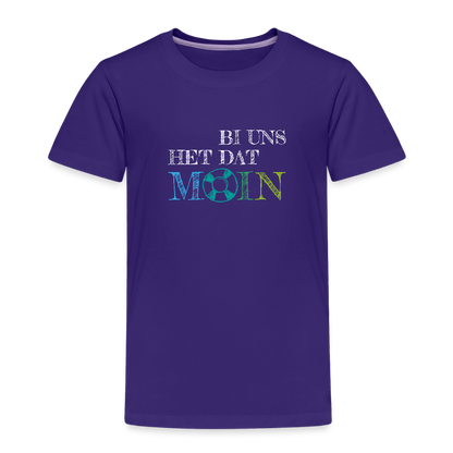 Kinder Premium T-Shirt - Bi uns het dat Moin (weiss) - Lila