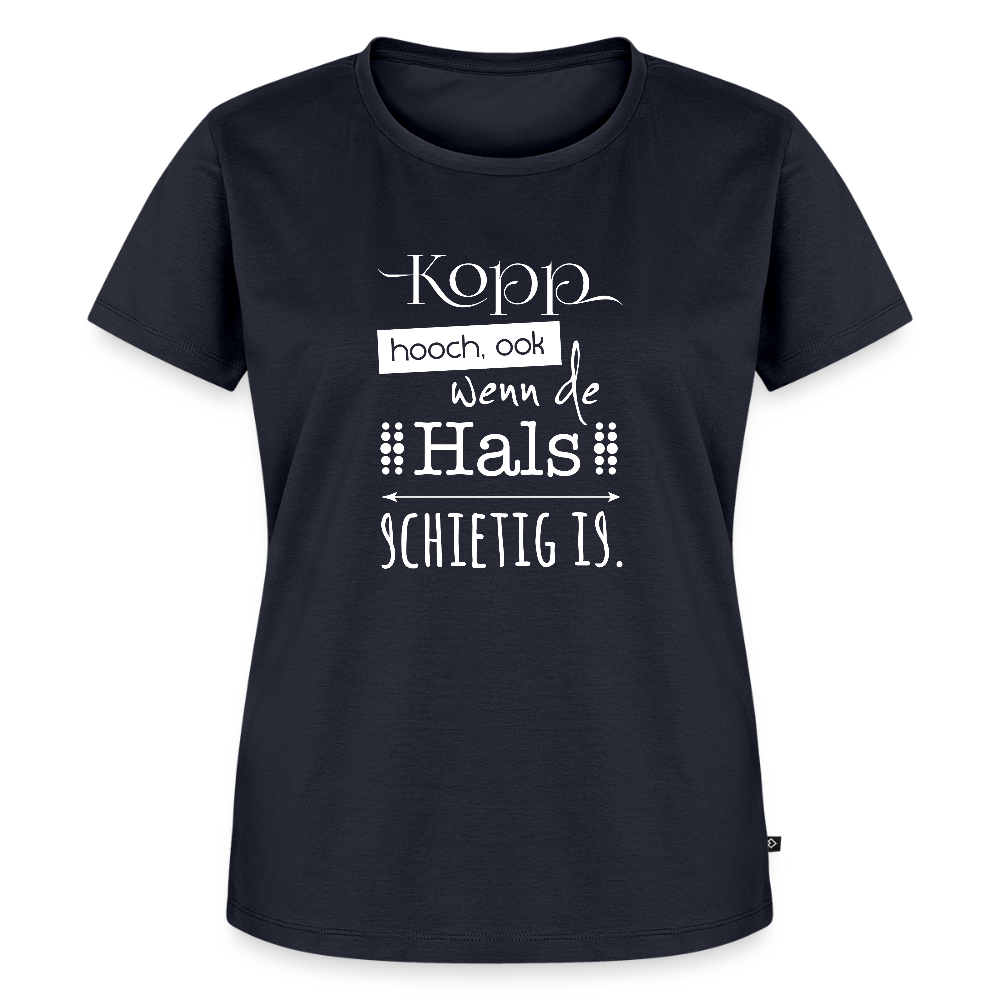 Damen Premium Bio T-Shirt - Kopp hooch (weiss) - Navy