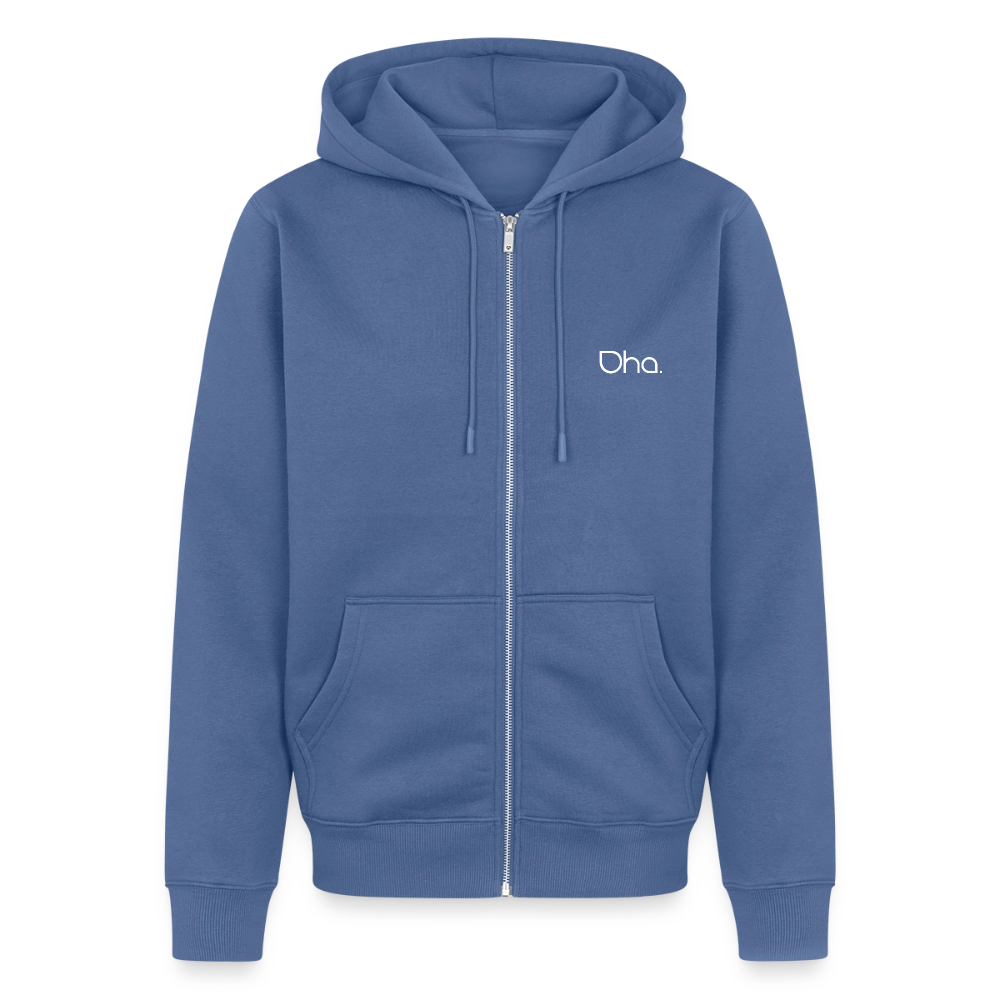 Oha (weiß) - Herren Premium Kapuzenjacke - Taubenblau