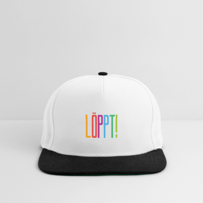 Snapback Cap - Löppt! - Weiß/Schwarz