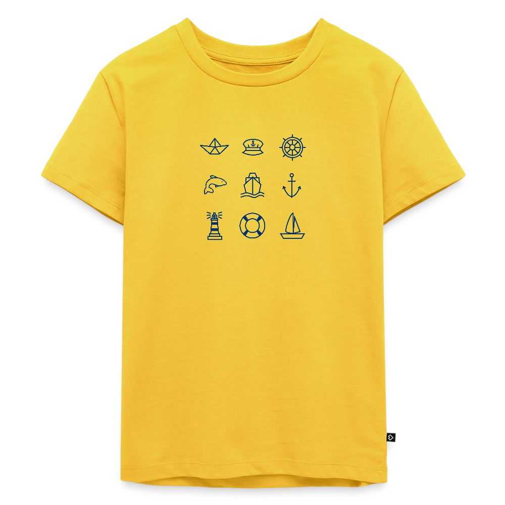 Kinder Premium T-Shirt - Nautik Doodles - Gelb