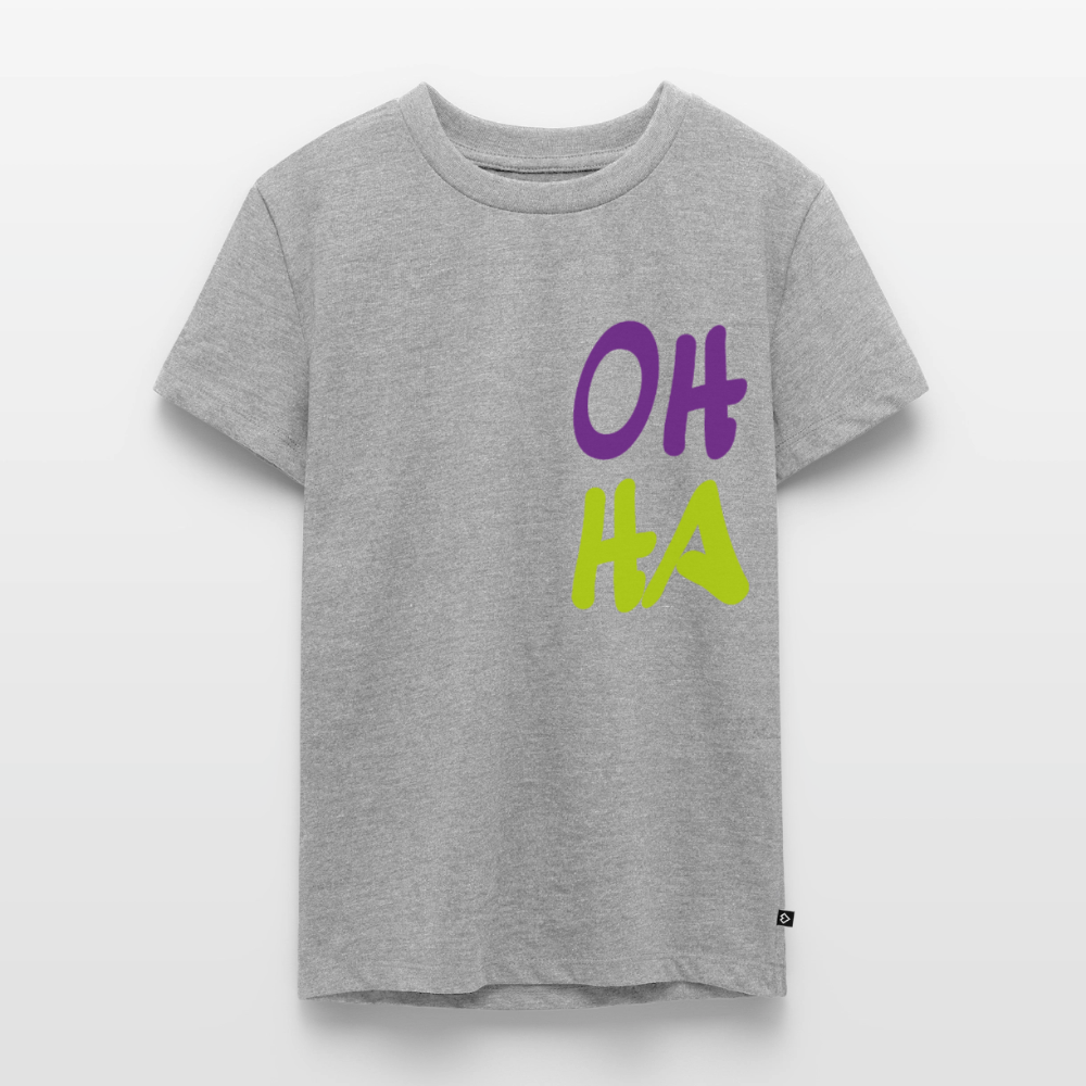 Teenager Premium T-Shirt "Oh ha" - Grau meliert