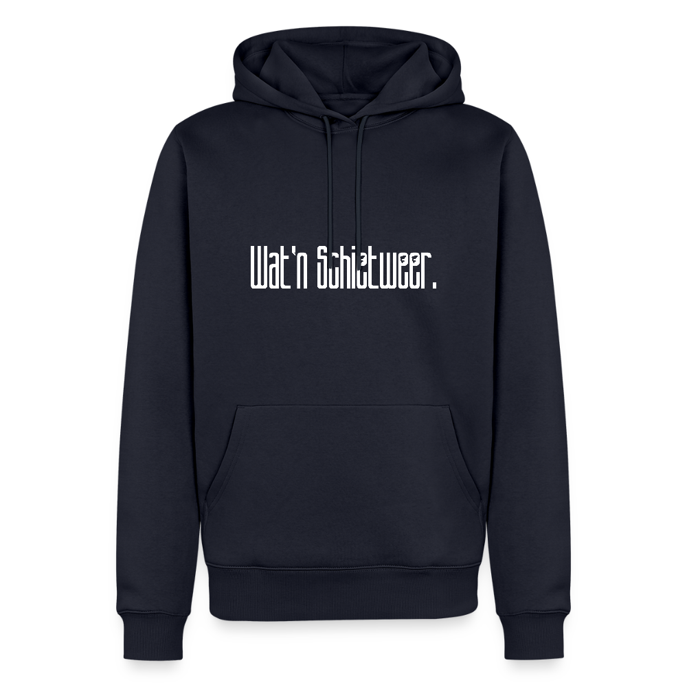 Herren Premium Hoodie - wat'n Schietweer (weiss) - Navy